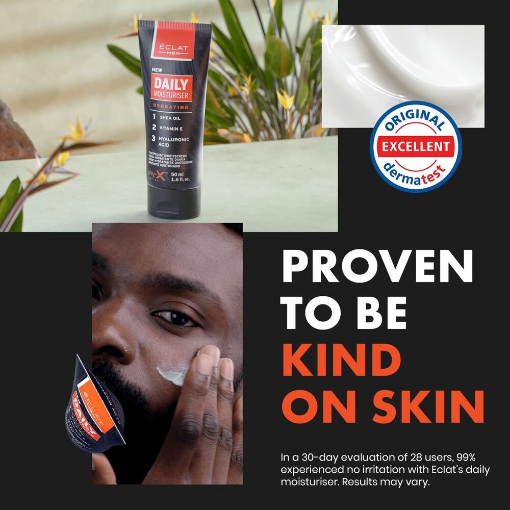 Eclat mens daily moisturizer NEW Sealed 10/2024 Shea Oil 1.6fl/oz Vitamin E PhyX